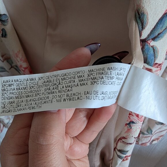 Zara Woman Floral & Blue jay print Blazer Size XS Spring Lightweight Feminine - Picture 15 of 16